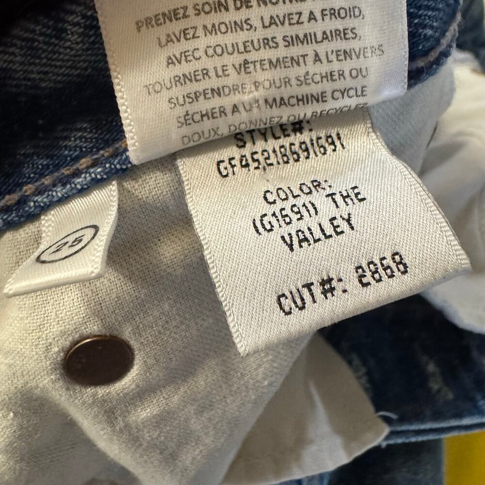 GRLFRND USA Karolina High Rise Straight Crop The Valley Jeans Sz 25 Distressed - Picture 10 of 12